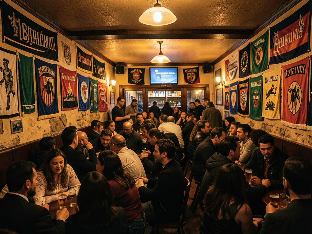 Fans gathered in a Spanish football bar before kickoff